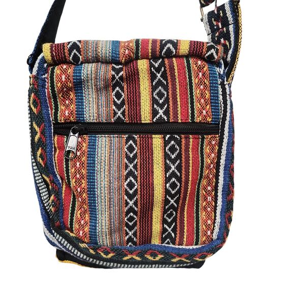 NWT Hemp Small Messenger with Mushroom Frog Front Open Pocket 2 Zipper Pockets - Picture 5 of 7